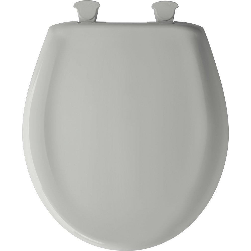 Bemis Ice Grey Round Closed Front Toilet Seat with Cover 