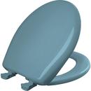 Bemis Regency Blue Round Closed Front Toilet Seat with Cover 