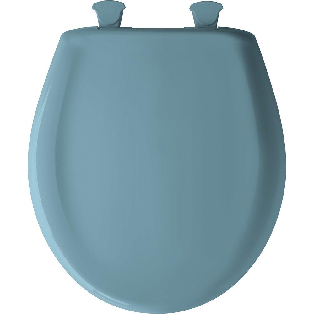 Bemis Regency Blue Round Closed Front Toilet Seat with Cover 