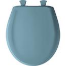 Bemis Regency Blue Round Closed Front Toilet Seat with Cover 