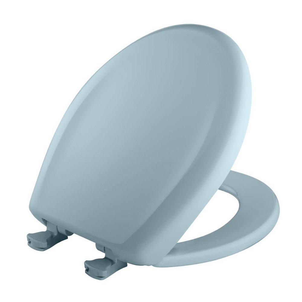 Bemis Regency Blue Round Closed Front Toilet Seat with Cover 