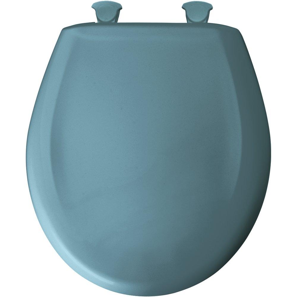 Bemis Regency Blue Round Closed Front Toilet Seat with Cover 