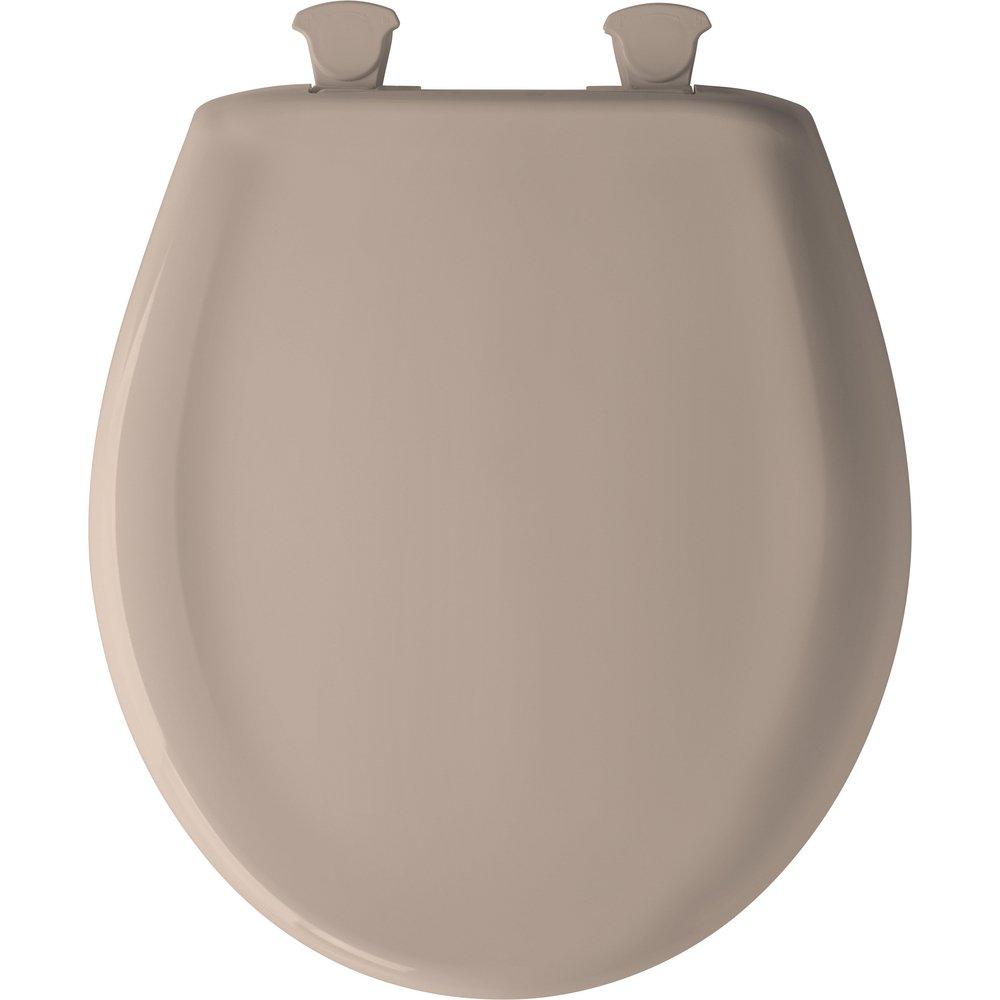 Bemis Fawn Beige Round Closed Front Toilet Seat with Cover 