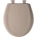 Bemis Fawn Beige Round Closed Front Toilet Seat with Cover 