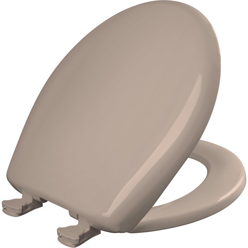 Bemis Fawn Beige Round Closed Front Toilet Seat with Cover 
