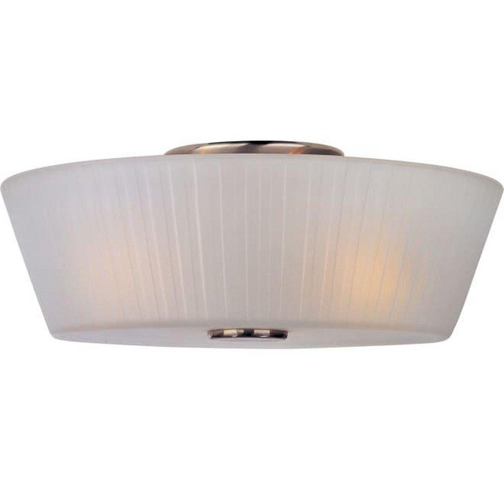 Maxim Lighting&reg; Satin Nickel 13-1/4 in. 3-Light Flushmount with Frosted Glass Shade 