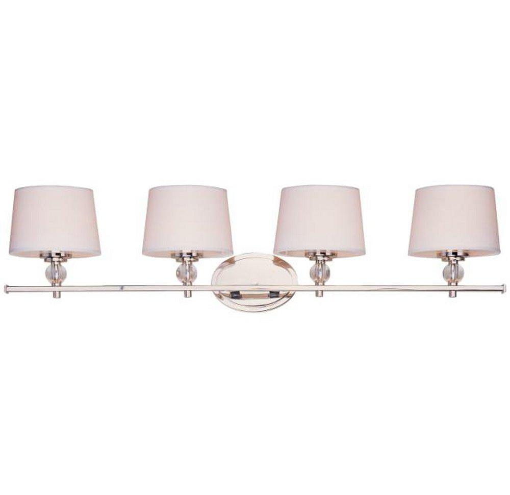 Maxim Lighting&reg; Polished Nickel 8-1/4 in. 60W 4-Light Wall Mount Candelabra E-12 Incandescent Bath Light 