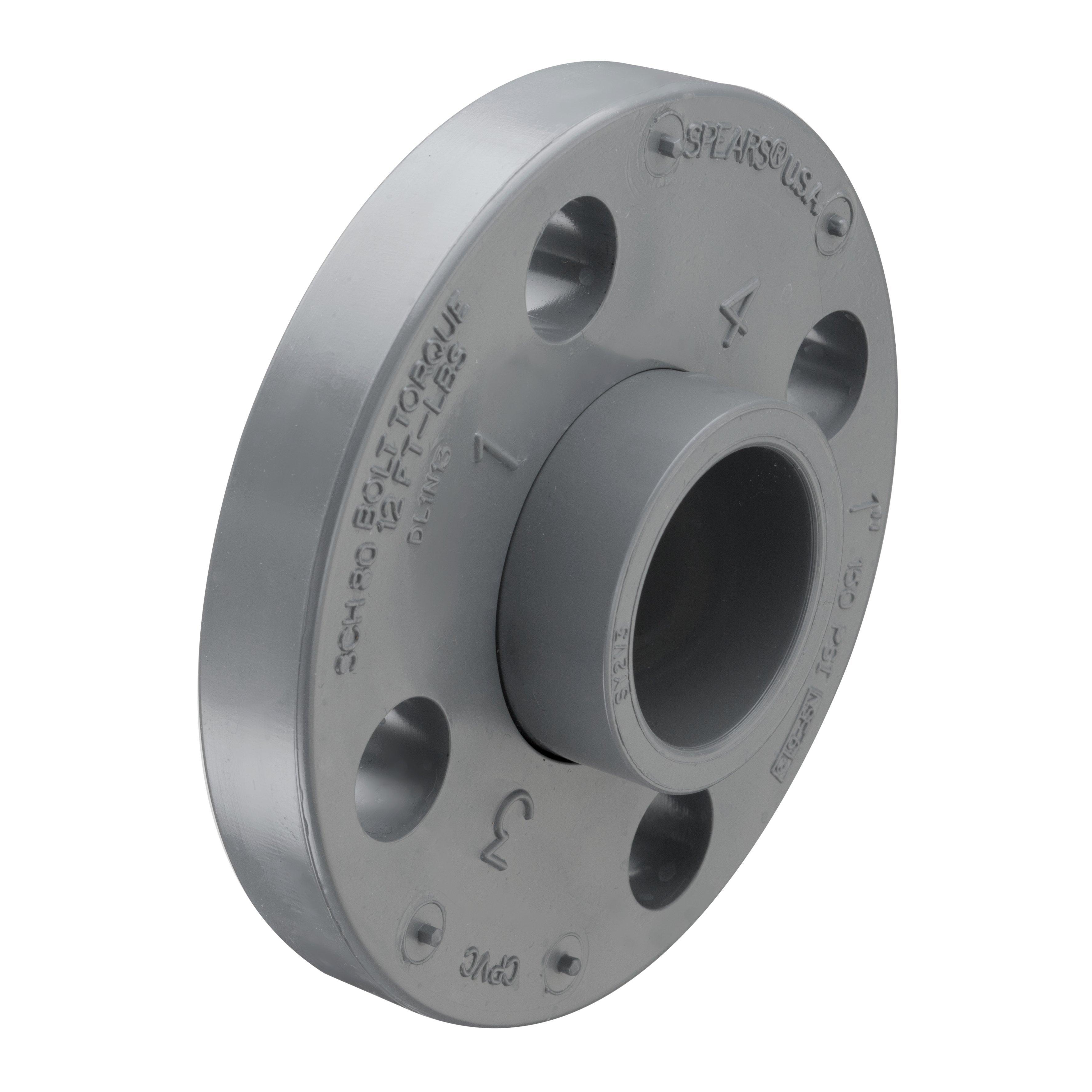 Spears&reg; Manufacturing Company Grey Socket Weld Schedule 80 Van Stone Style CPVC Flange with Ring 