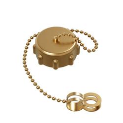3/4 in. FHT Brass Hose adaptor Cap with 12 Chain Washer