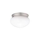 5 x 7-1/2 in. 60 W 1-Light A 19 Medium Flush Mount Ceiling Fixture in Brushed Nickel
