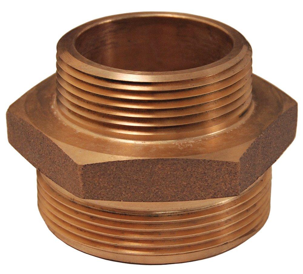 Dixon Valve & Coupling 3 in. MNPT x MNST Brass Double Hex Nipple 