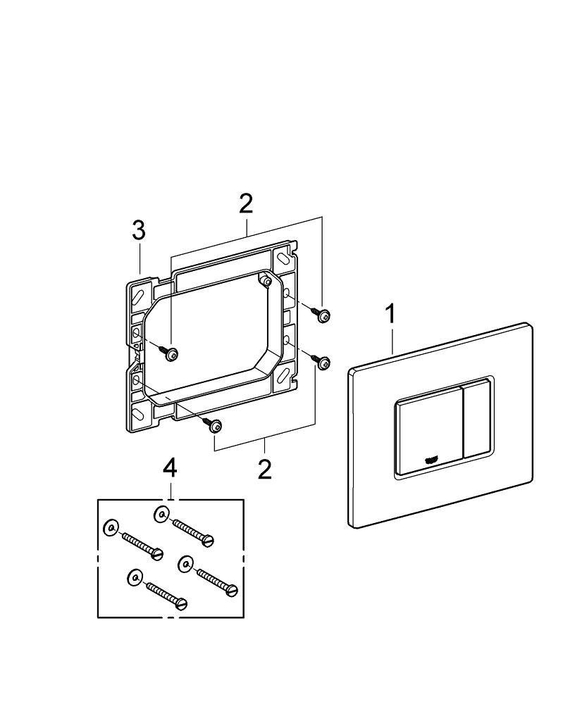 GROHE Brushed Stainless Steel Skate Cosmopolitan Flush Actuator Plate 