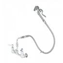 T&S Brass Chrome Plated Two Lever Handle Wall Mount Service Faucet 