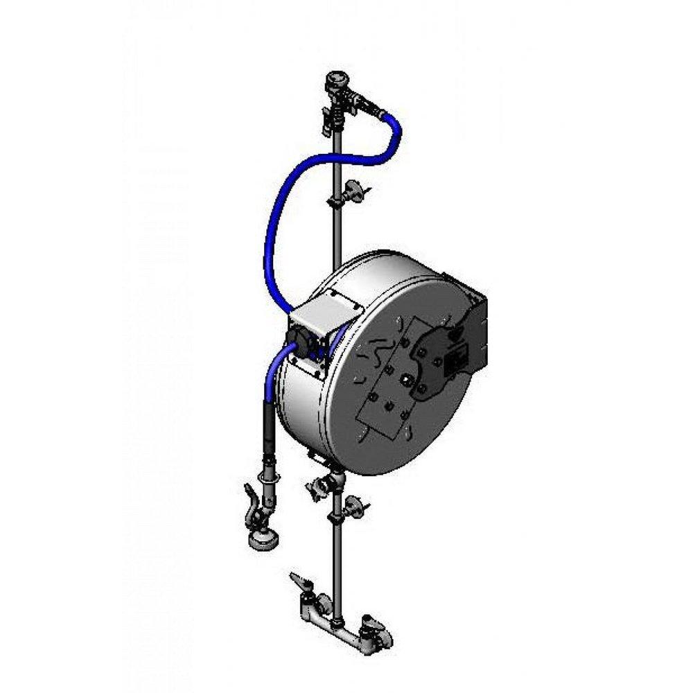 T&S Brass Stainless Steel/Polished Chrome Hose Reel Assembly 