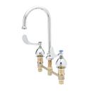 T&S Brass Chrome Deckmount Widespread Faucet 