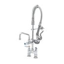 T&S Brass Polished Chrome 1.42 gpm 2-Hole Swing Kitchen Faucet with Triple Lever Handle 
