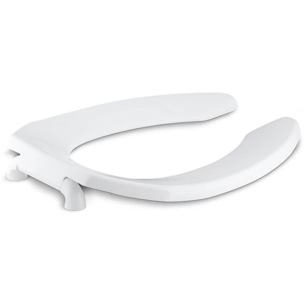 KOHLER White Elongated Toilet Seat with Check Hinge 