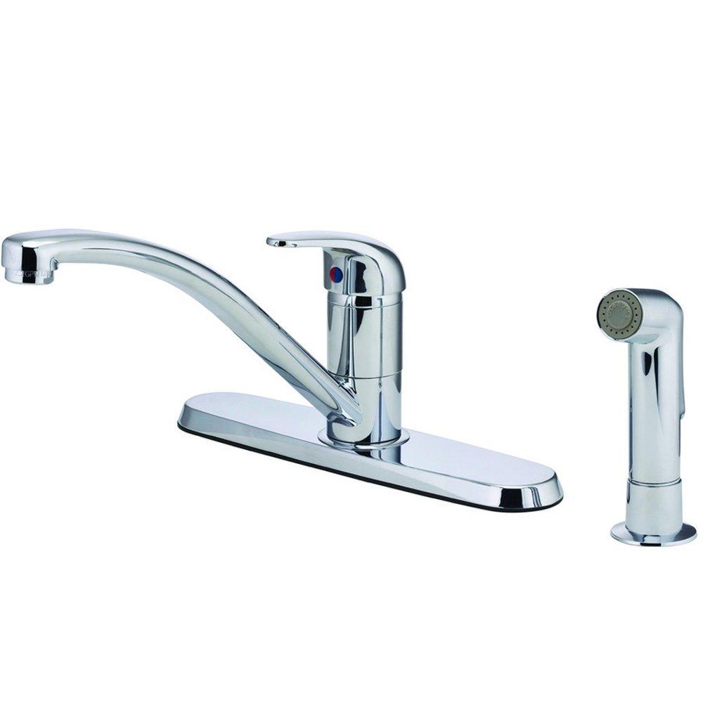 Pfister Polished Chrome Single Handle Kitchen Faucet with Side Spray 
