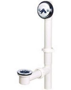16 in. Plastic Trip Lever Drain in Polished Chrome
