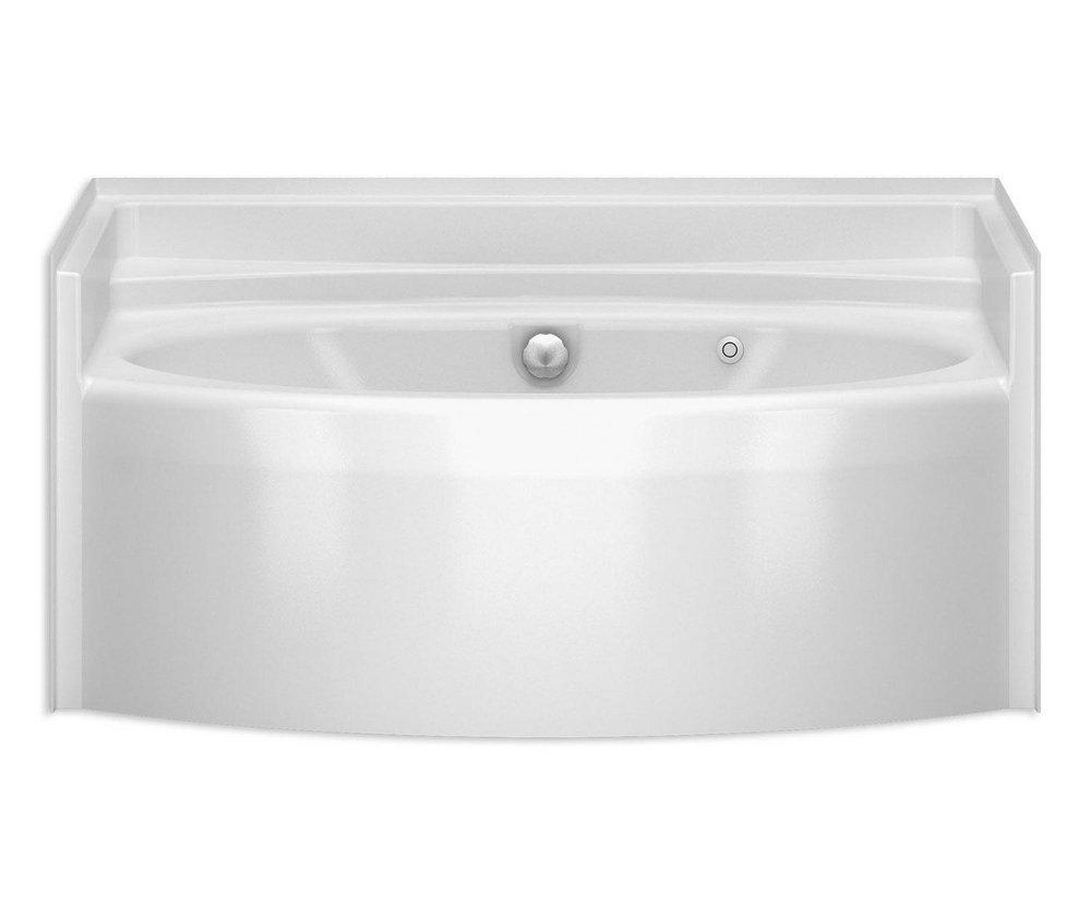 Aquatic White 60 x 35-1/4 in. Soaker Alcove Bathtub Center Drain 