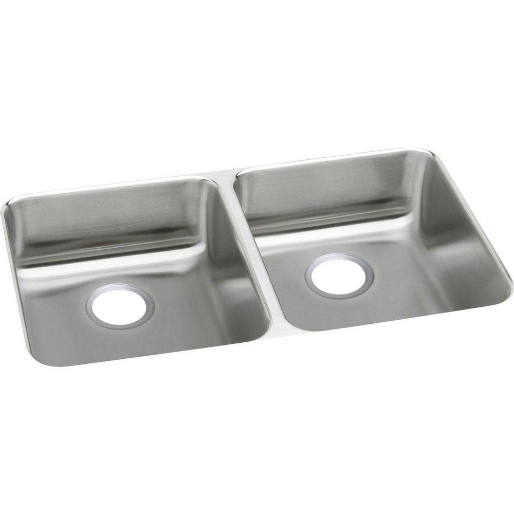 Elkay Lustrous Satin 36 X 19 0 Hole Double Bowl Stainless Steel Undercounter Kitchen SINK *LUSTER 