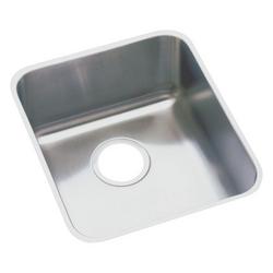 14 x 18-1/2 in. 18 ga No-Hole 1-Bowl Undermount 304 Stainless Steel Kitchen Sink with Rear Center Drain in Lustrous Satin