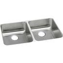Elkay Lustertone 35-3/4 x 18-1/2 in. No Hole Stainless Steel Double Bowl Undermount Kitchen Sink