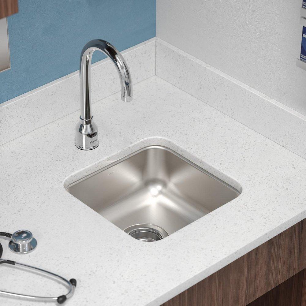Elkay Lustrous Satin 14-1/2 x 14-1/2 in. Undermount Stainless Steel Bar Sink 