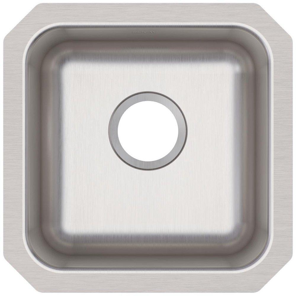 Elkay Lustrous Satin 14-1/2 x 14-1/2 in. Undermount Stainless Steel Bar Sink 