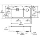 Elkay Lustertone 31-3/4 x 16-1/2 in. No Hole Stainless Steel Double Bowl Undermount Kitchen Sink 