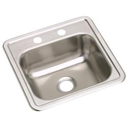 15 in x 15 in 2 Hole Stainless Steel Single Bowl Drop-in Kitchen Sink in Satin