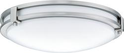 13 in. Fluorescent Semi-Flush Mount Ceiling Fixture in Brushed Nickel