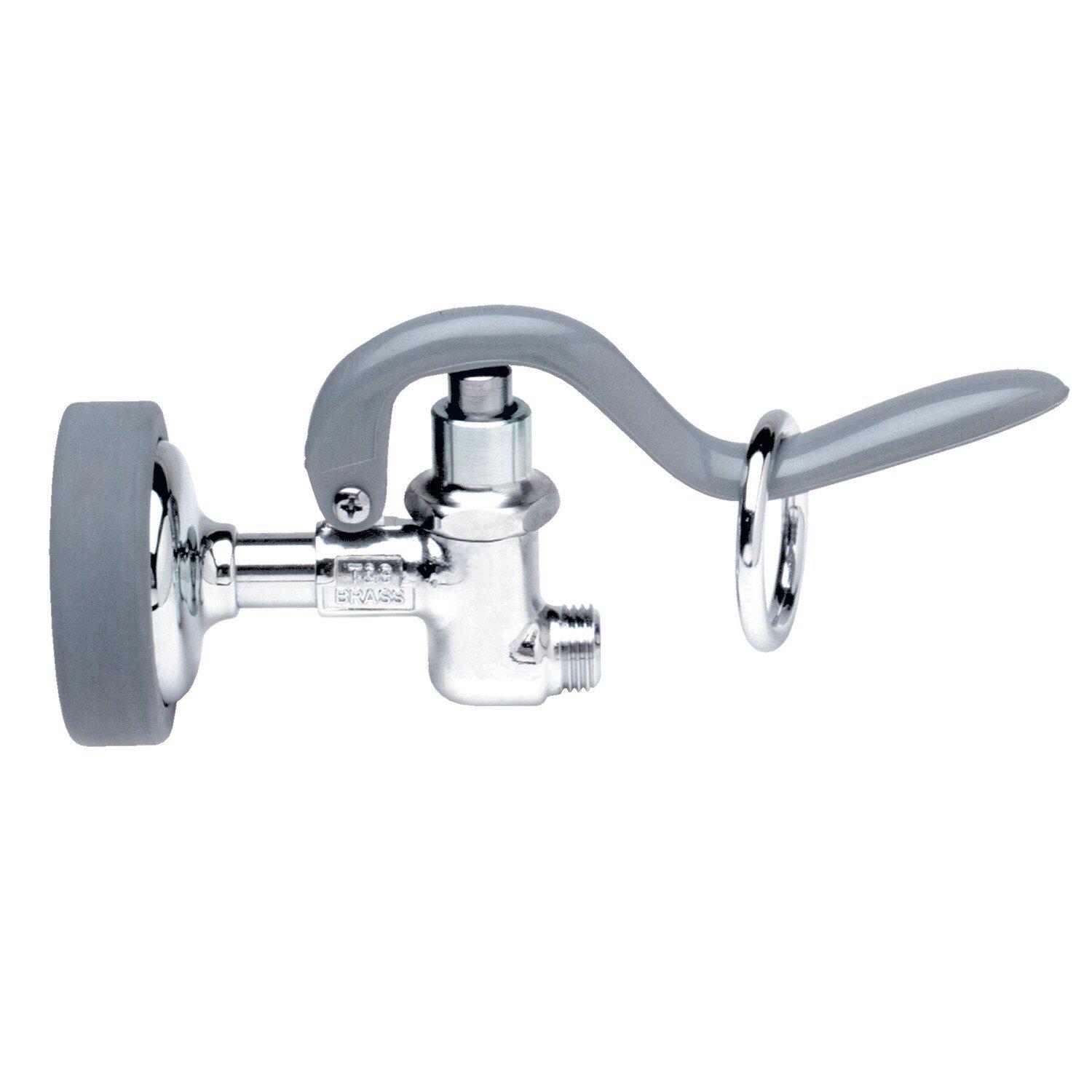 T&S Brass Chrome 7-7/8 in Polished Chrome Plated Brass Rubber Spray Valve 