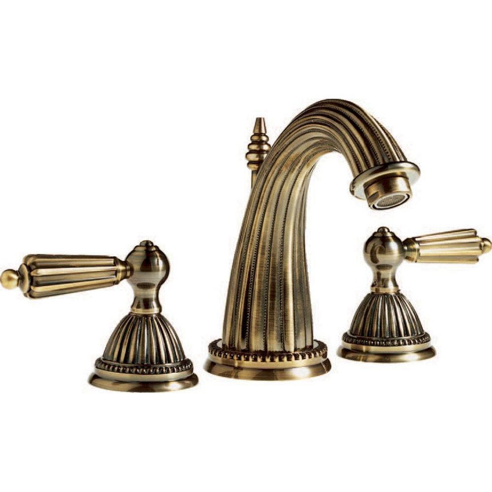 Santec Satin Orobrass Two Handle Widespread Bathroom Sink Faucet 