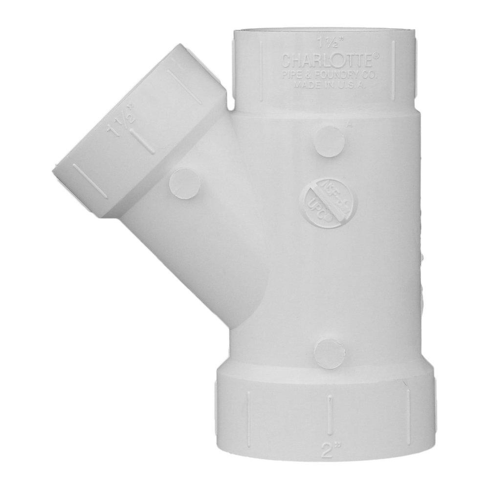 White PVC DWV Wye 