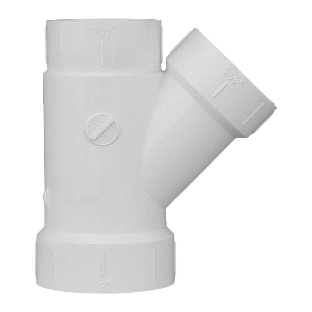 White PVC DWV Wye 