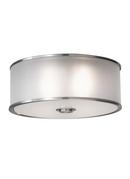 60W 2-Light Flushmount Ceiling Fixture in Brushed Stainless Steel