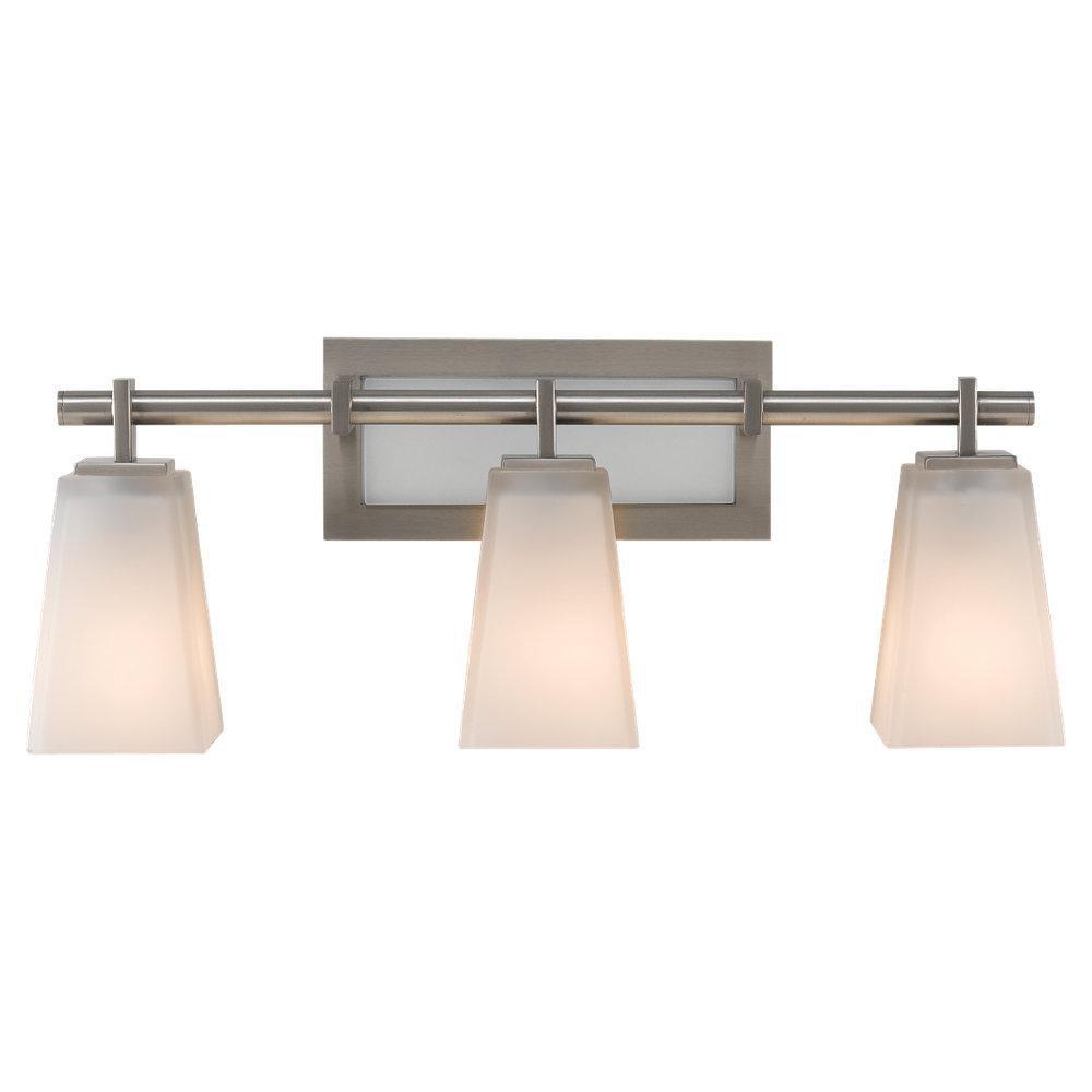 Feiss Brushed Steel 8-5/8 in. 100W 3-Light Wall Mount Medium E-26 Bath Light 