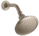 Single Function Air Showerhead in Vibrant Brushed Bronze