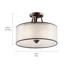 Kichler Lighting Mission Bronze 75W 3-Light Medium Semi-Flush Mount Ceiling Fixture 