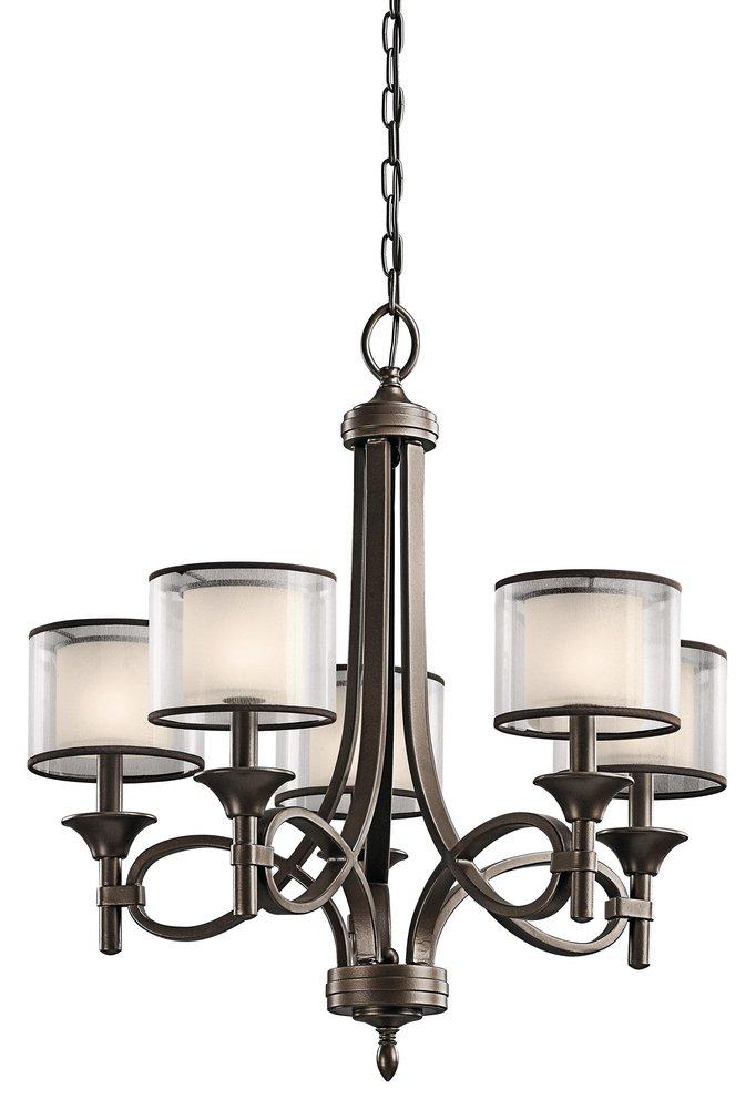Kichler Lighting Mission Bronze 25-3/4 in. 60W 5-Light Candelabra Chandelier 