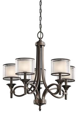 25-3/4 in. 60 W 5-Light Candelabra Chandelier in Mission Bronze