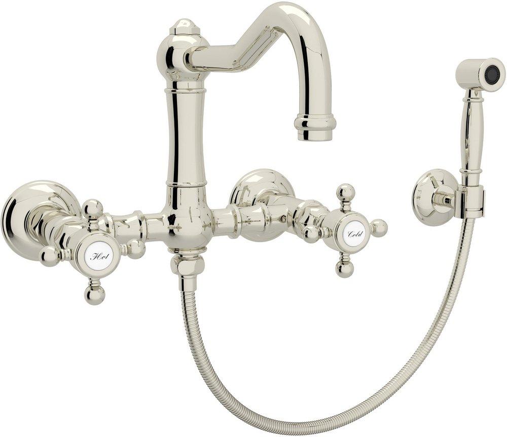 ROHL® Polished Nickel Two Handle Bridge Kitchen Faucet 