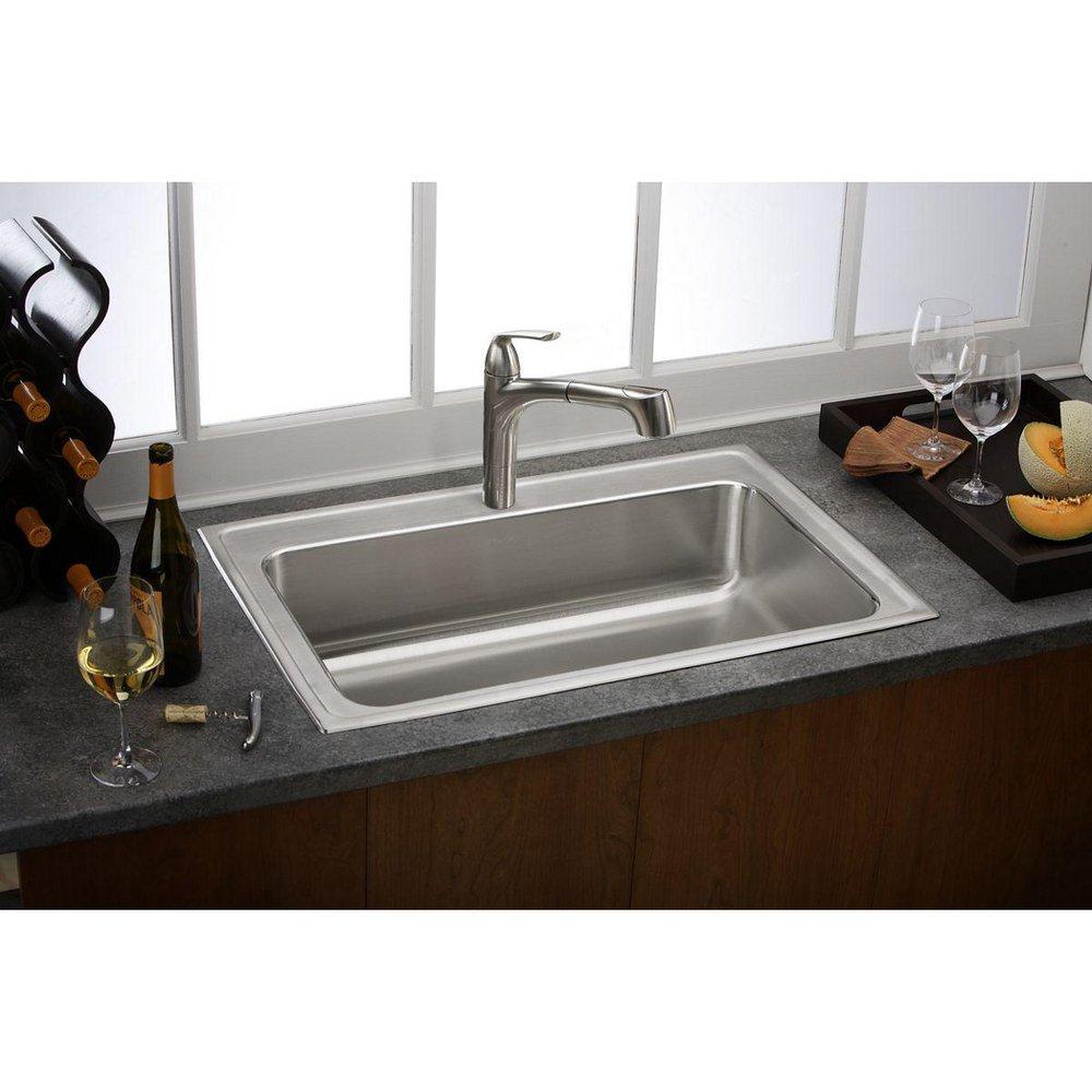Elkay Brushed Nickel Single Handle Pull Out Kitchen Faucet 