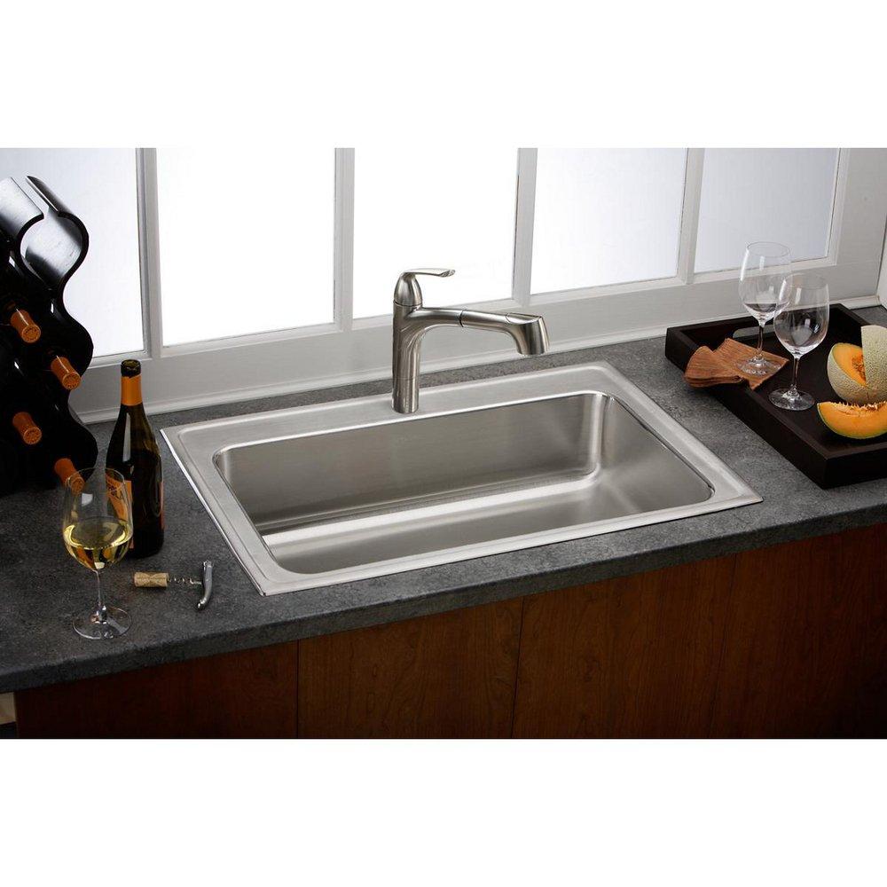 Elkay Brushed Nickel Single Handle Pull Out Kitchen Faucet 