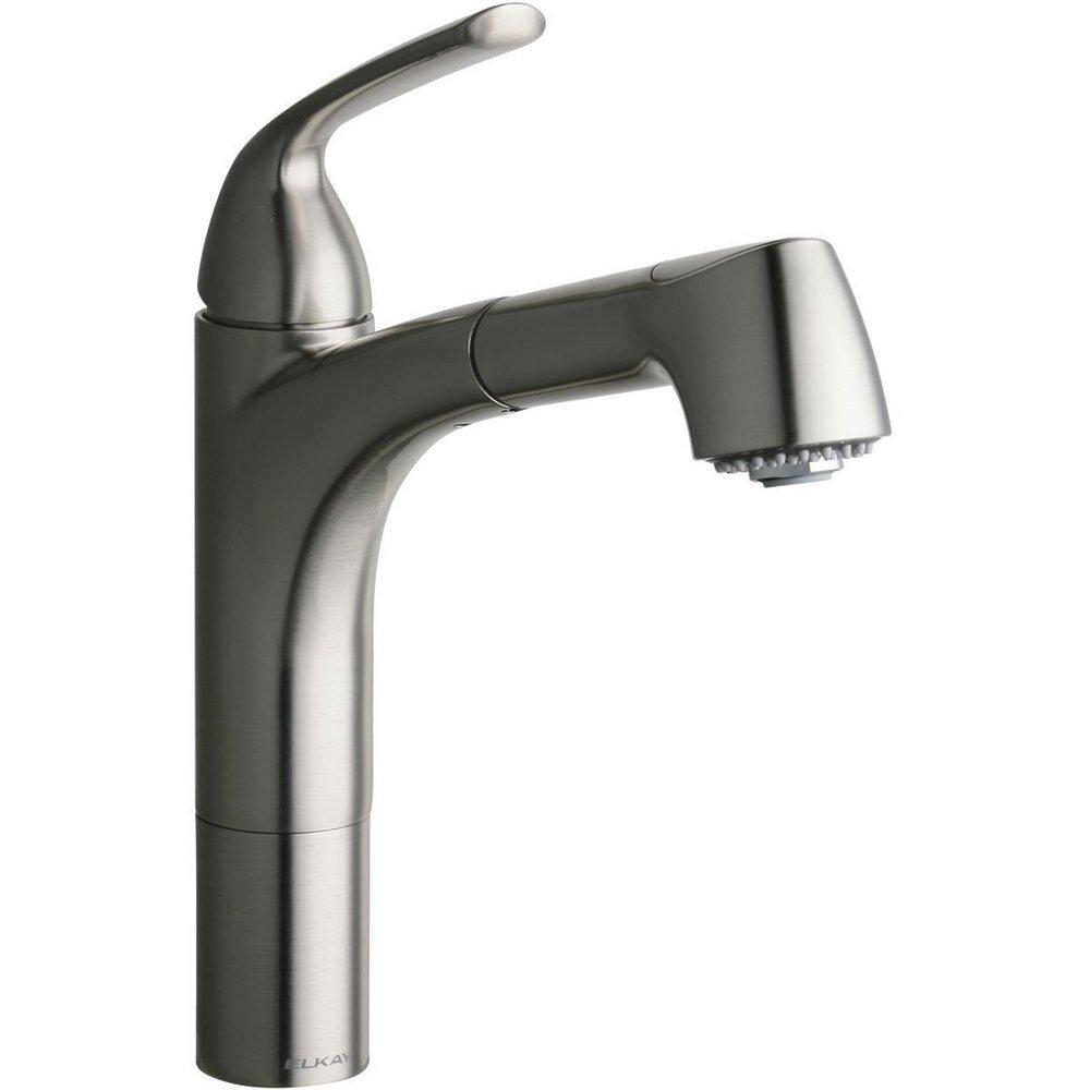 Elkay Brushed Nickel Single Handle Pull Out Kitchen Faucet 