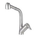 1-Hole Kitchen Faucet with Single Loop Handle in Satin Nickel