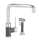 1-Hole Kitchen Faucet with Single Lever Handle in Polished Chrome and Cafe Brown