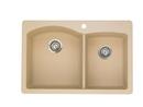 33 x 22 in. 1 Hole Composite Double Bowl Dual Mount Kitchen Sink in Biscotti