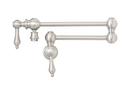 2.2 gpm Double Lever Handle Wall Mount Pot Filler in Satin Nickel